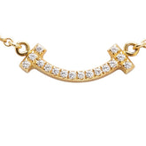 ティファニー K18YG イエローゴールド ダイヤモンド Tスマイル ペンダントネックレス レディース TIFFANY&Co. 【中古】